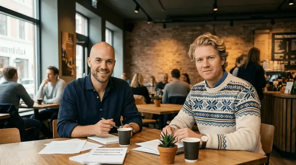 Martin Åsnes og Knut Alfred Oseberg, gründerne bak Hårfagre